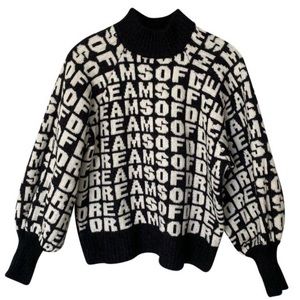 H&M “Dreams of Dreams” Navy and White Sweater